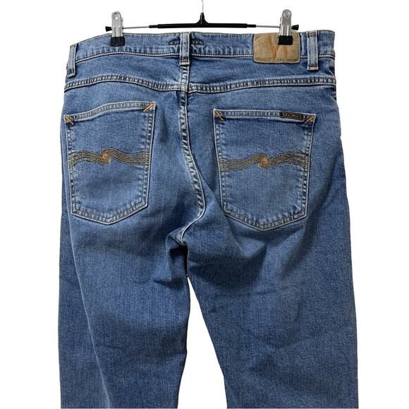 Nudie Jeans Men’s Lean Dean Straight Leg Jeans Size 32x34 Medium Wash Stretch - Picture 3 of 9